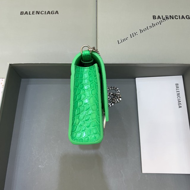 Balenciaga專櫃爆款鱷魚紋迷你女士肩背包 巴黎世家沙漏鏈條斜挎包 fyj1861